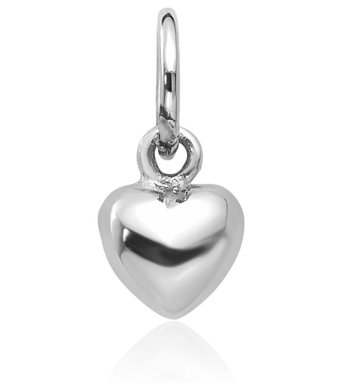 10K Solid White Gold Heart Necklace Love Pendant Charm