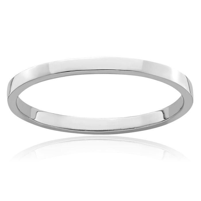 10K Solid White Gold Ring