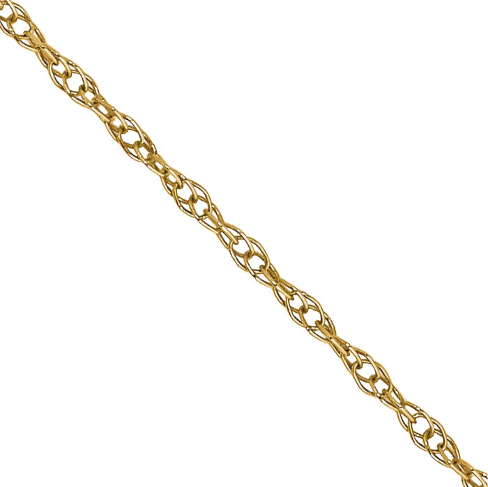 10K Solid Yellow Gold 0.6mm Cable Rope Chain Twisted Link Necklace