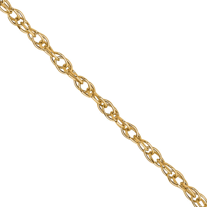 10K Solid Yellow Gold 0.7mm Cable Rope Chain Twisted Link Necklace