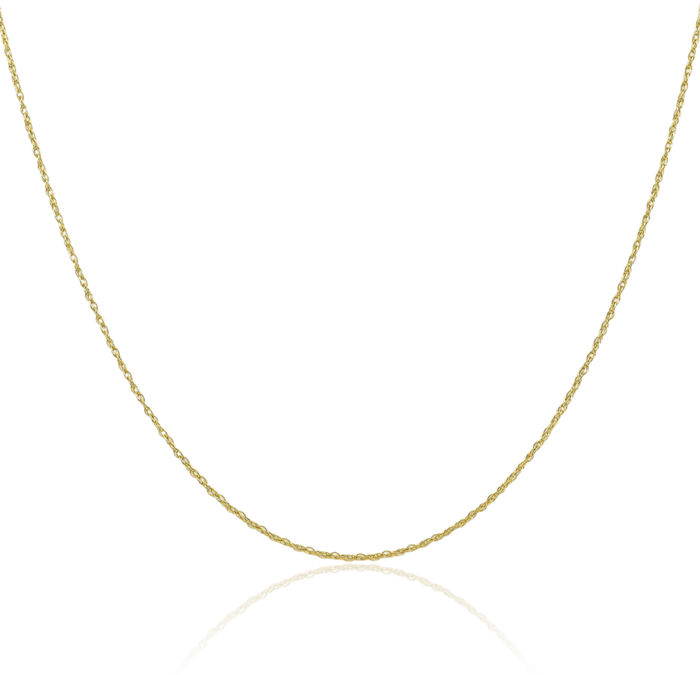 10K Solid Yellow Gold 0.7mm Cable Rope Chain Twisted Link Necklace