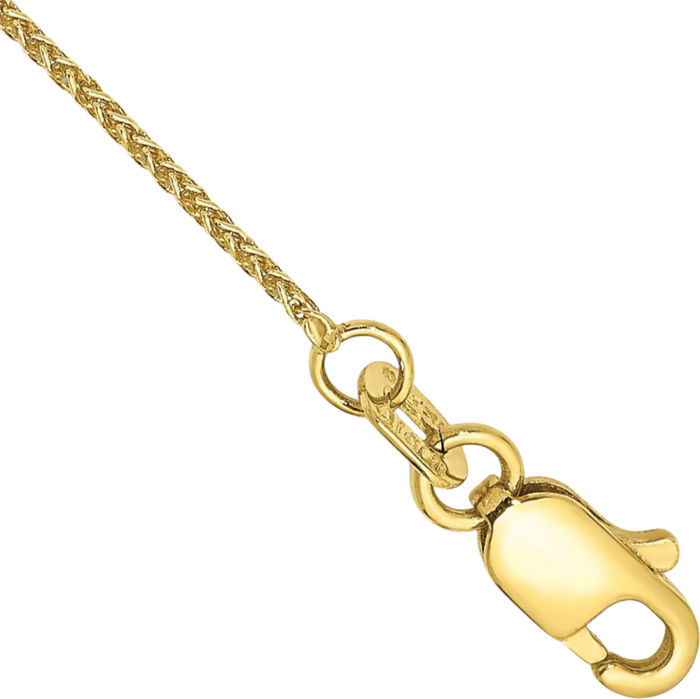 10K Solid Yellow Gold 0.85mm Spiga Wheat Link Chain Anklet Summer Beach Foot Ankle Bracelet