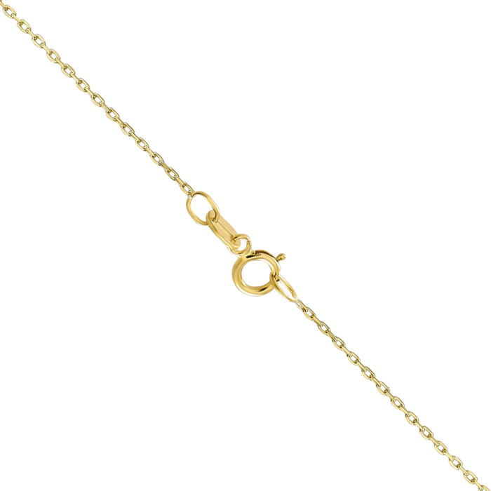 10K Solid Yellow Gold 0.8mm Cable Rolo Link Chain Belcher Necklace