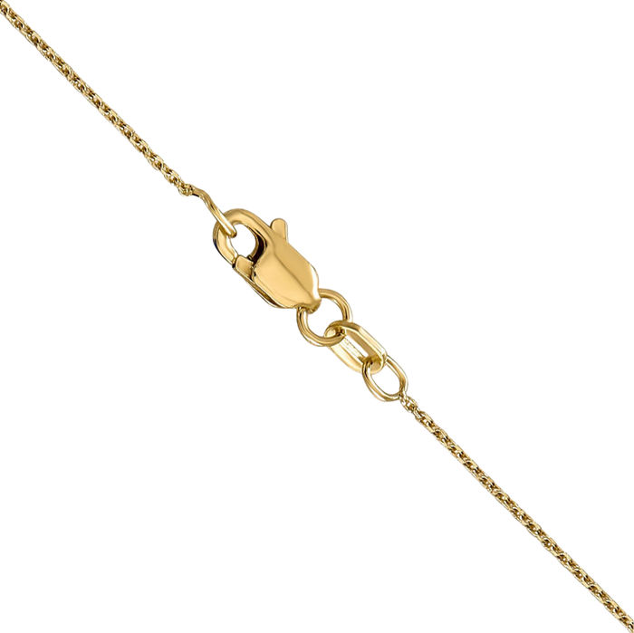 10K Solid Yellow Gold 0.8mm Round Cable Rolo Link Chain Belcher Necklace