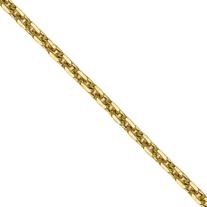 10K Solid Yellow Gold 0.8mm Round Cable Rolo Link Chain Belcher Necklace