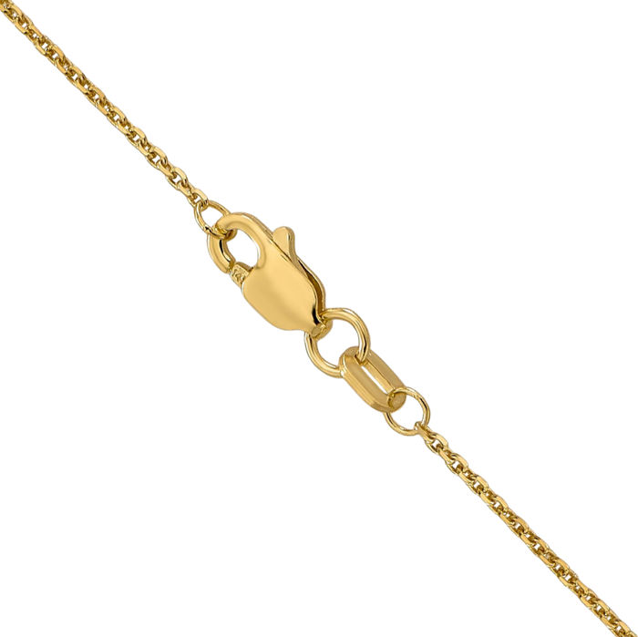 10K Solid Yellow Gold 0.95mm Cable Rolo Link Chain Belcher Necklace