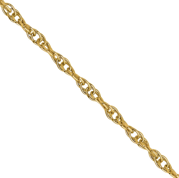 10K Solid Yellow Gold 0.95mm Cable Rope Chain Twisted Link Necklace