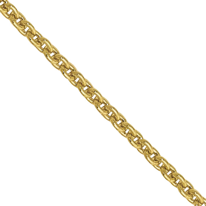 10K Solid Yellow Gold 0.9mm Cable Rolo Link Chain Belcher Necklace