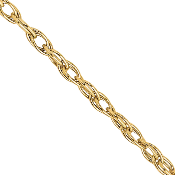 10K Solid Yellow Gold 1.15mm Cable Rope Chain Twisted Link Necklace