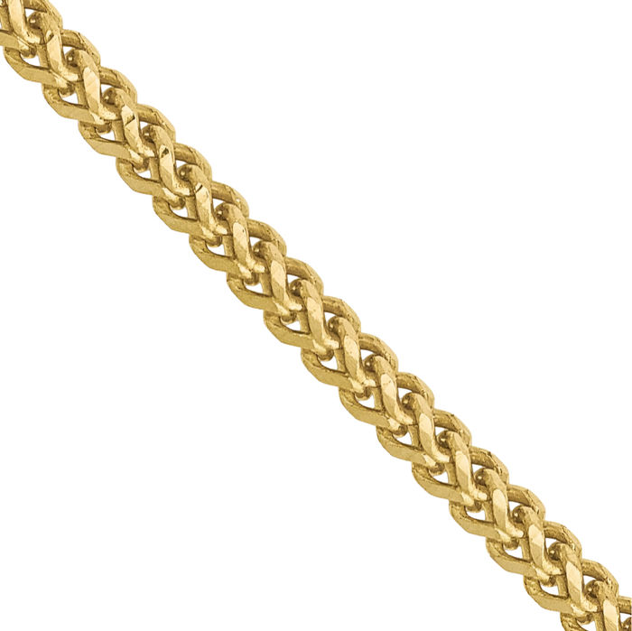 10K Solid Yellow Gold 1.3mm Franco Link Chain Necklace