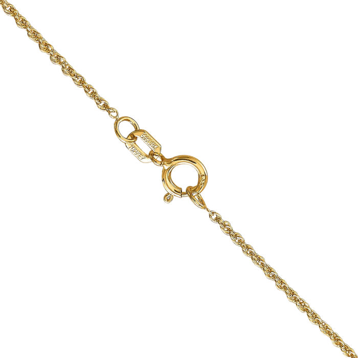 10K Solid Yellow Gold 1.3mm Heavy Rope Chain Twisted Link Necklace