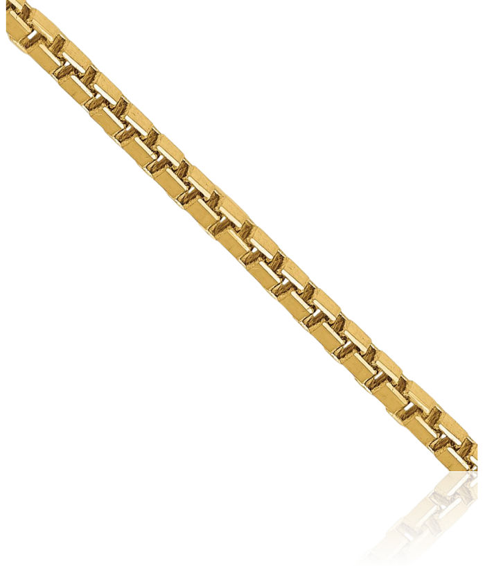 10K Solid Yellow Gold 1.5mm Box Link Chain Necklace