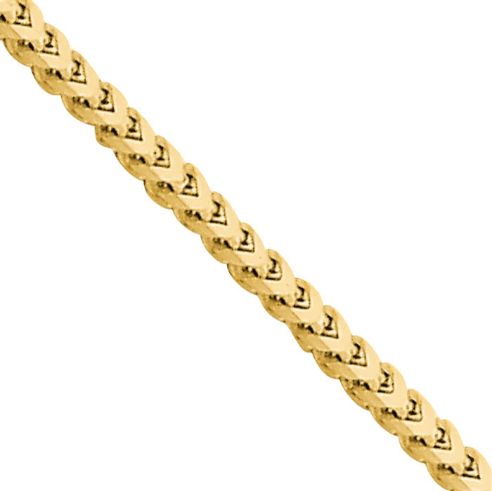 10K Solid Yellow Gold 1.5mm Franco Link Chain Necklace