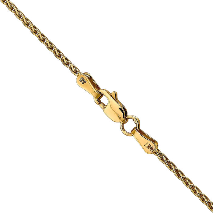 10K Solid Yellow Gold 1.5mm Parisian Spiga Wheat Link Chain Necklace