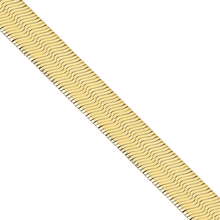 10K Solid Yellow Gold 10mm Herringbone Chain Necklace