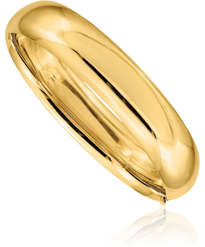 10K Solid Yellow Gold 14.25mm Bangle Bracelet