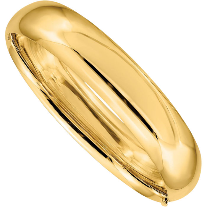 10K Solid Yellow Gold 14.25mm Bangle Bracelet