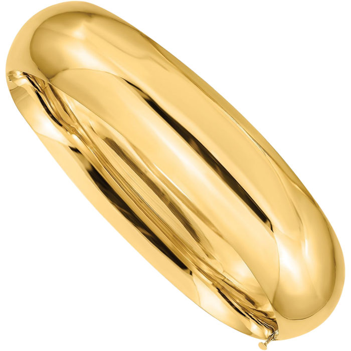 10K Solid Yellow Gold 17.45mm Bangle Bracelet