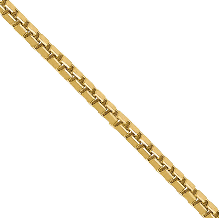 10K Solid Yellow Gold 1mm Box Link Chain Necklace