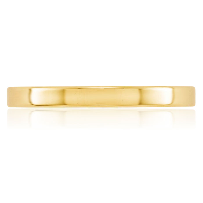 10K Solid Yellow Gold 2.5mm Plain Classic Wedding Band Ring
