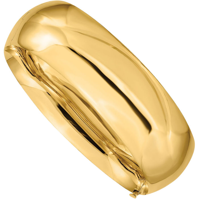 10K Solid Yellow Gold 20.65mm Bangle Bracelet