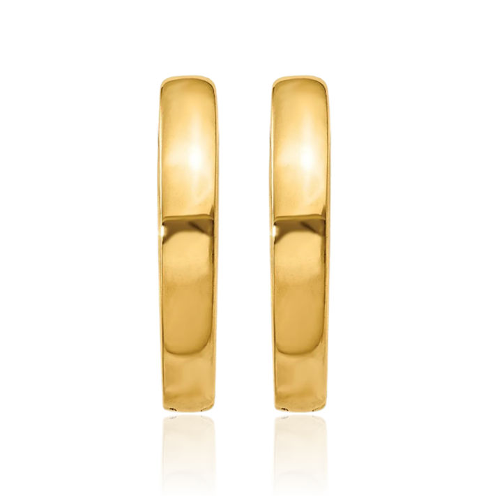 10K Solid Yellow Gold 2mm Round Huggie Mini Hoop Earrings