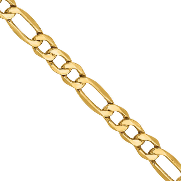 10K Solid Yellow Gold 3.5mm Figaro Link Chain Necklace