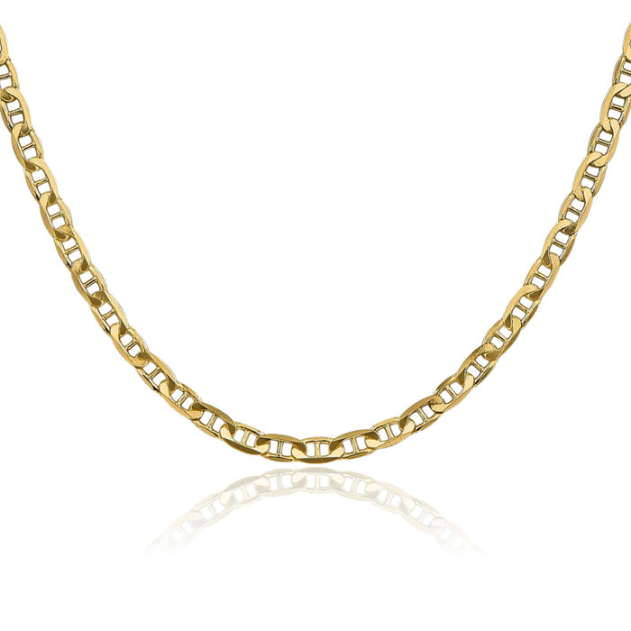 10K Yellow Gold 3.75mm Concave Anchor Chain