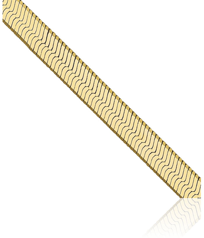 10K Solid Yellow Gold 3mm Herringbone Chain Necklace