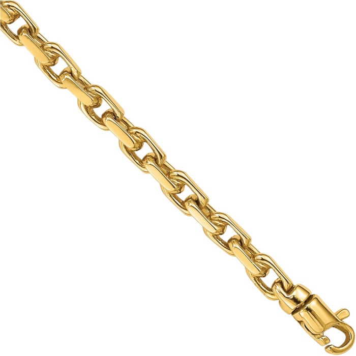 10K Solid Yellow Gold 4.2mm Link Chain Bracelet