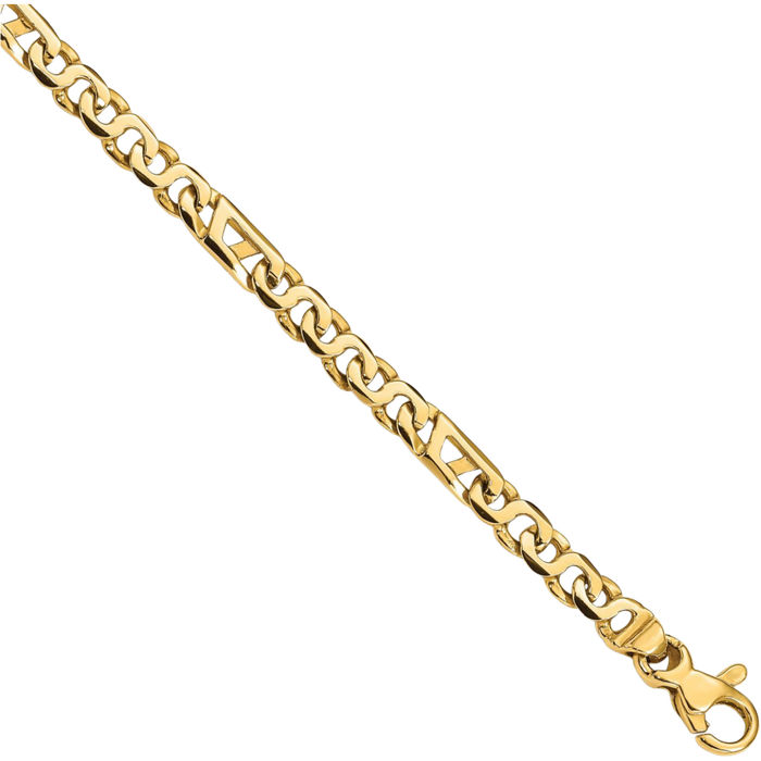 10K Solid Yellow Gold 4.3mm Link Chain Bracelet