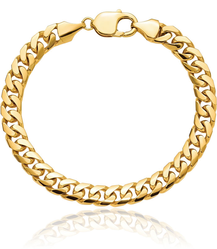 10K Solid Yellow Gold 4.3mm Miami Cuban Curb Link Chain Bracelet