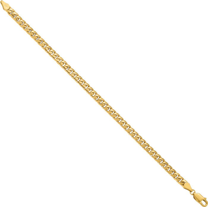 10K Solid Yellow Gold 4.3mm Miami Cuban Curb Link Chain Bracelet