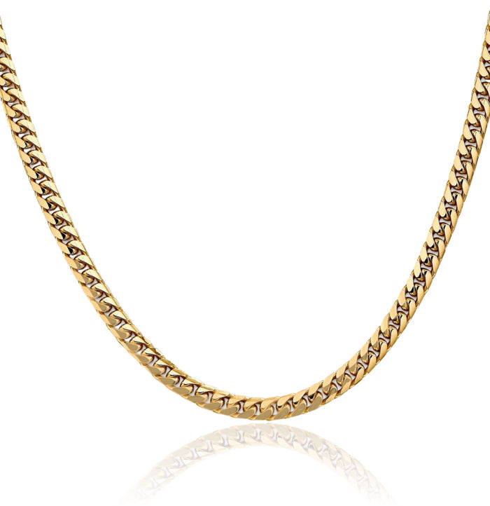 10K Solid Yellow Gold 4.3mm Miami Cuban Curb Link Chain Necklace