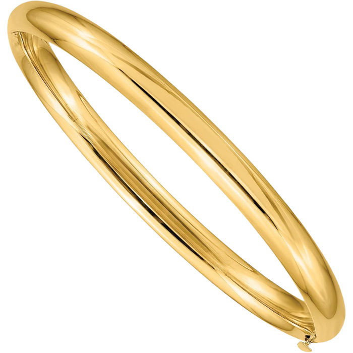 10K Solid Yellow Gold 4.75mm Bangle Bracelet