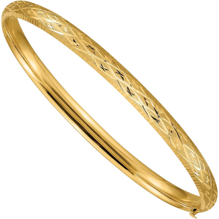 10K Solid Yellow Gold 4.75mm Bangle Bracelet