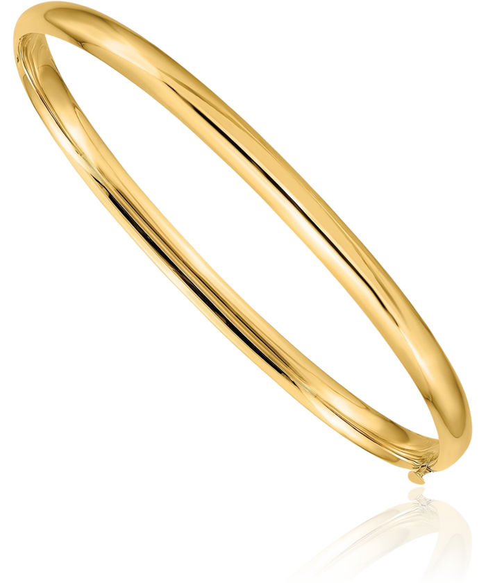 10K Solid Yellow Gold 4.75mm Bangle Bracelet