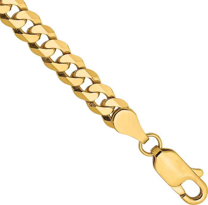 10K Solid Yellow Gold 4.75mm Curb Link Chain Bracelet