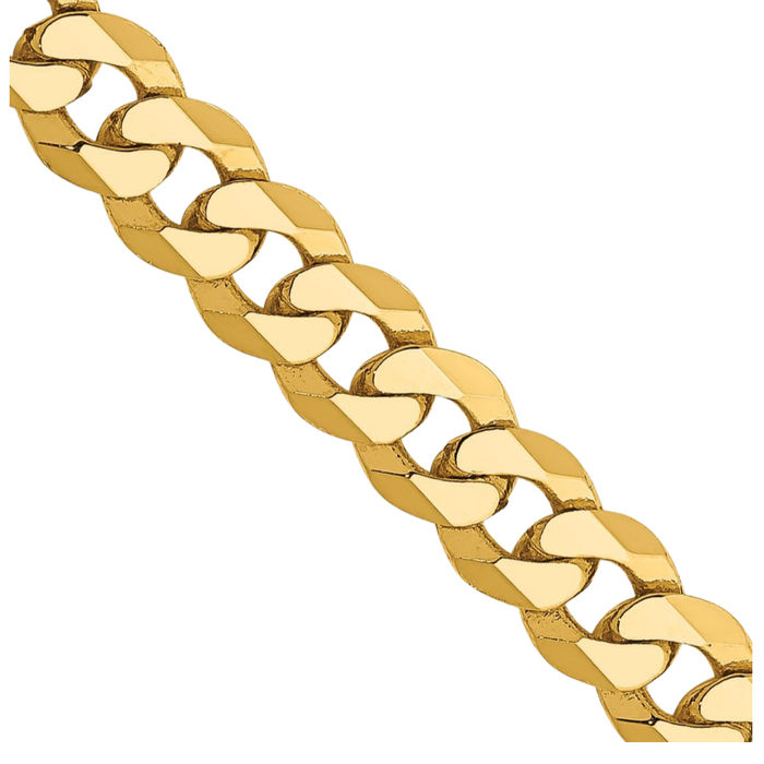 10K Solid Yellow Gold 4.75mm Curb Link Chain Necklace