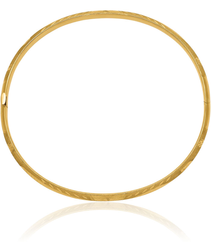 10K Solid Yellow Gold 4.75mm Florentine Bangle Bracelet