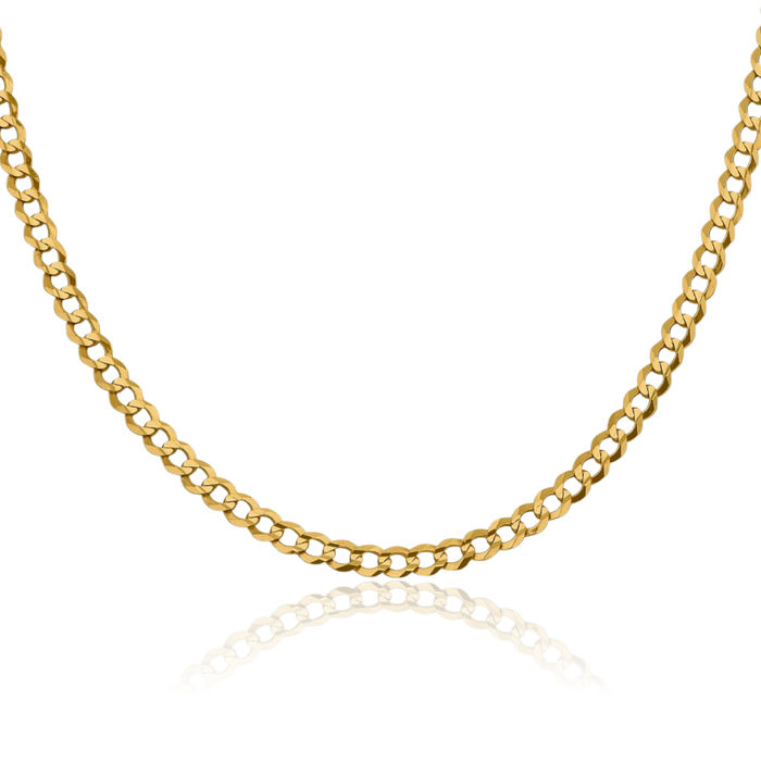 10K Solid Yellow Gold 4.7mm Cuban Curb Link Chain Necklace