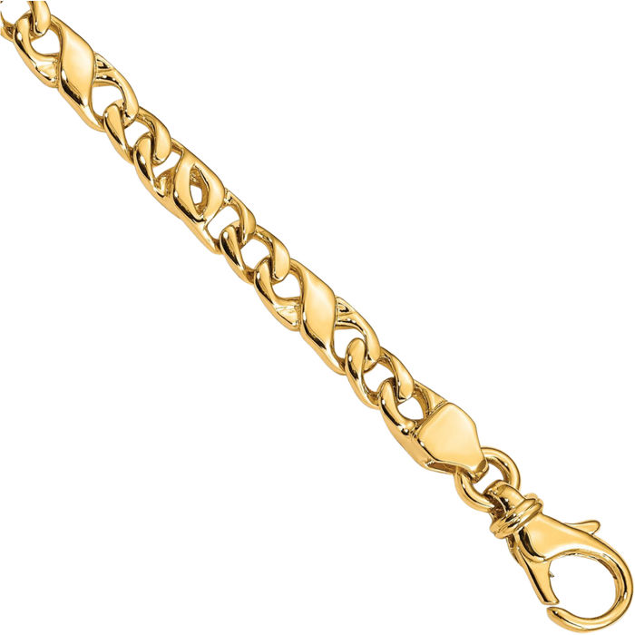 10K Solid Yellow Gold 4.8mm Link Chain Bracelet