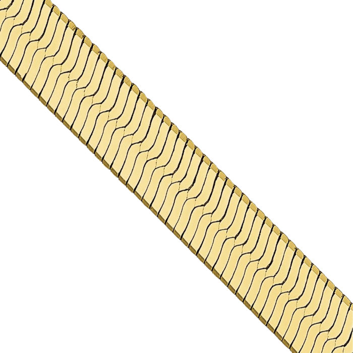 10K Solid Yellow Gold 4mm Herringbone Chain Necklace