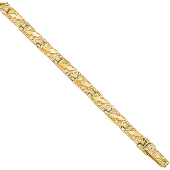 10K Solid Yellow Gold 4mm Chunky Nugget Chain Bracelet