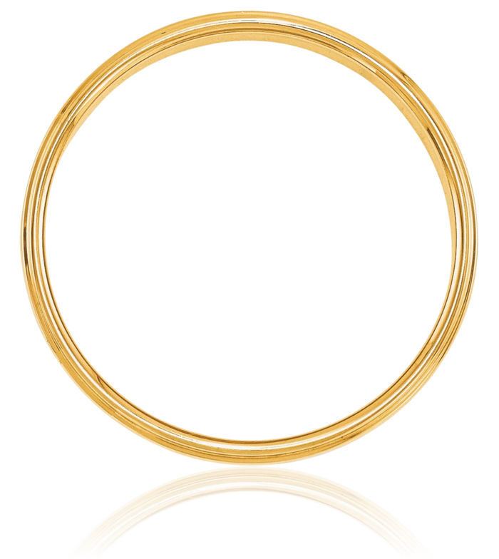 10K Solid Yellow Gold 4mm Step Edge Plain Classic Wedding Band Ring