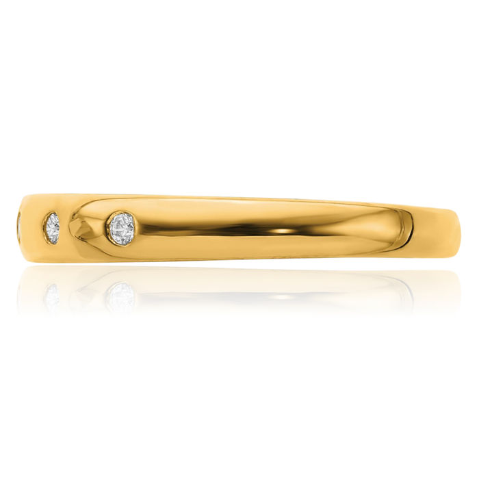 10K Solid Yellow Gold 5 Stone Diamond Ring