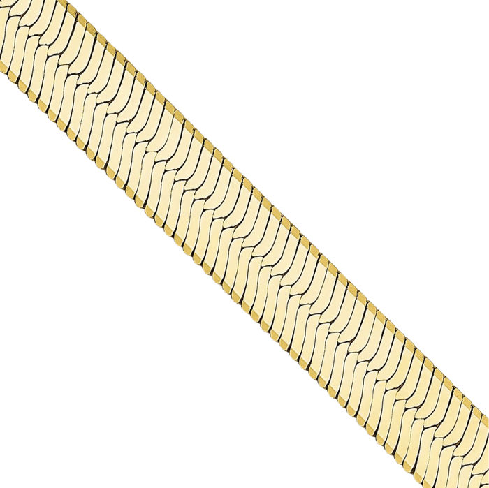 10K Solid Yellow Gold 5.5mm Herringbone Chain Necklace