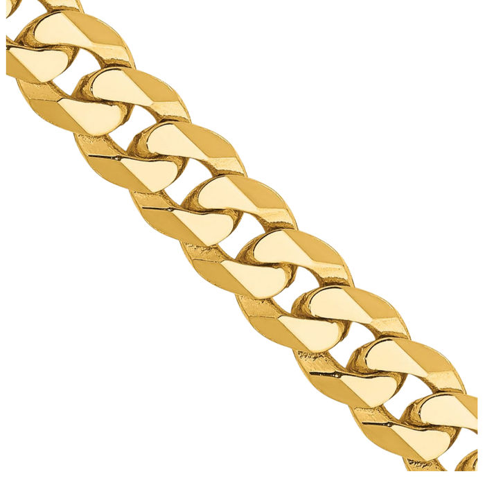 10K Solid Yellow Gold 5.75mm Curb Link Chain Necklace