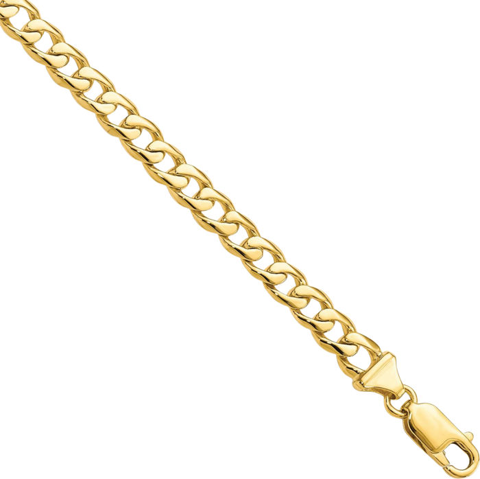 10K Solid Yellow Gold 5.8mm Link Chain Bracelet