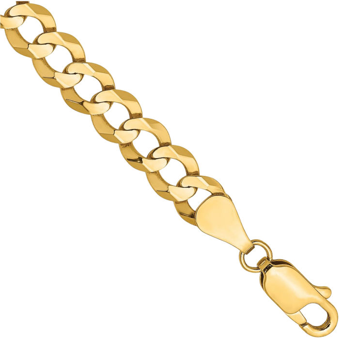 10K Solid Yellow Gold 5.9mm Cuban Curb Link Chain Bracelet